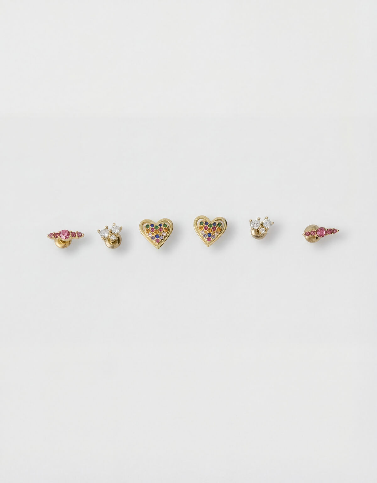 Strass Oorbellen Set Goud