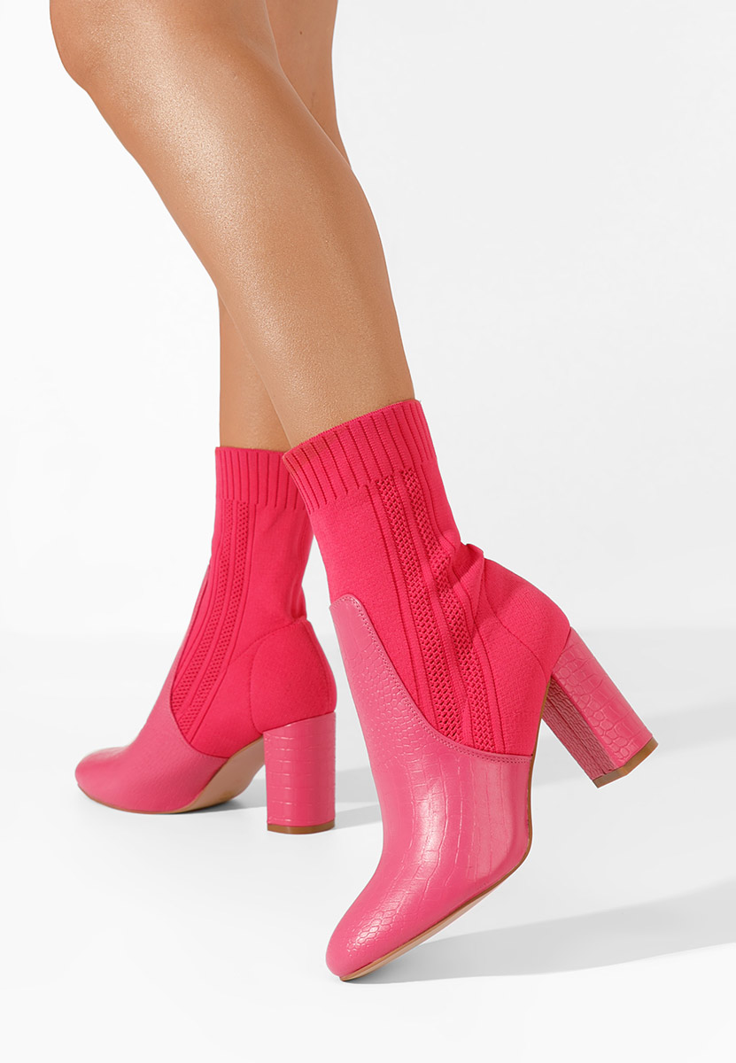 Bottines à gros talon fuchsia Armeta