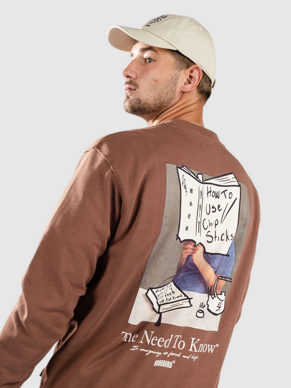 Woodbird Cane Chop Crew Sweater burnt red