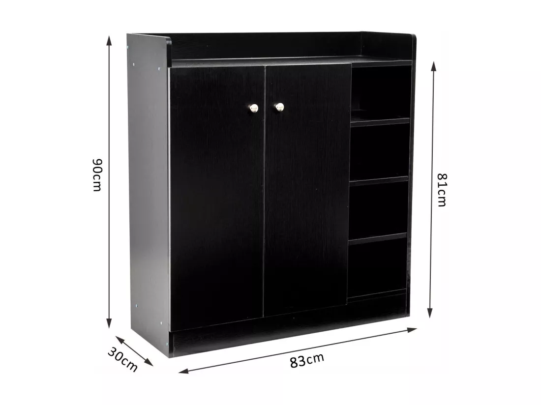 Armoire / etagere / meuble a chaussures très pratique en panneaux de particules noir