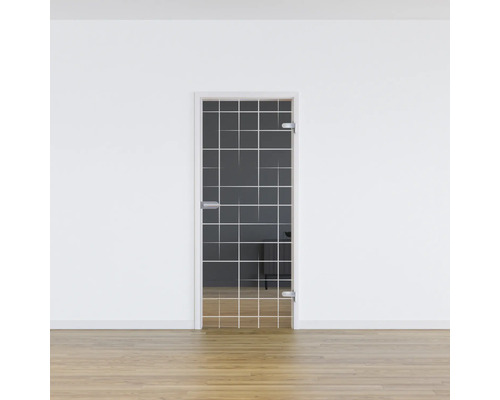 Pertura glasdeur complete set Glera Mesh 01 584x1960x8 mm rechts incl. beslag Jonte Studio niet-vergrendelbaar