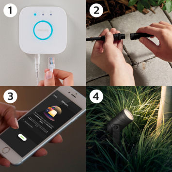Philips Hue tuinspot Lily uitbreiding zwart - wit en gekleurd licht 8W - 1 spot LowVolt