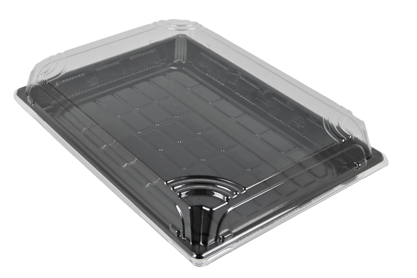 Sushi tray SY-11 + deksel 256x185x20mm Zwart