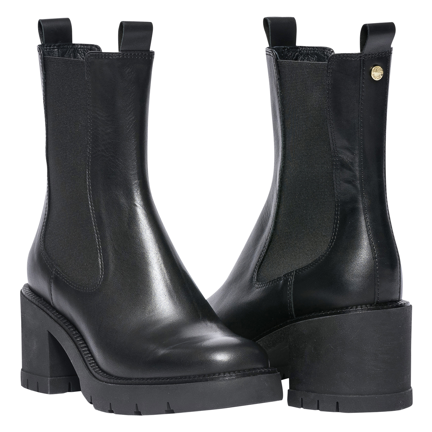ESTELLE - Boots noir en cuir lisse| Noir