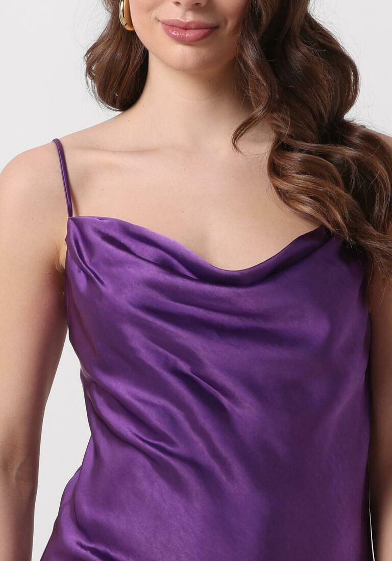 NOTRE-V paarse notre-v maxi jurk satin strap dress