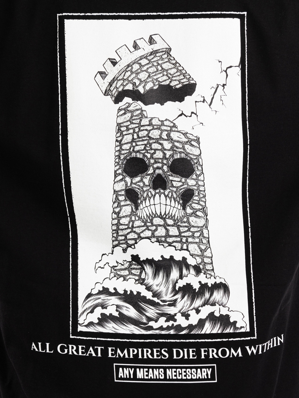 Any Means Necessary Tower T-Shirt black
