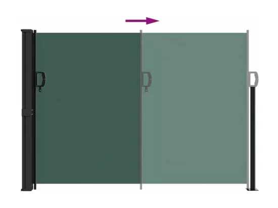 Auvent latéral rétractable vert foncé 140x500