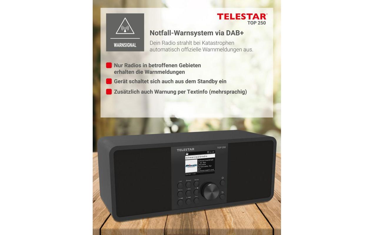 Internet Radio TOP 250 Schwarz<br>Stereo-Radio mit DAB+/FM und Internetradio