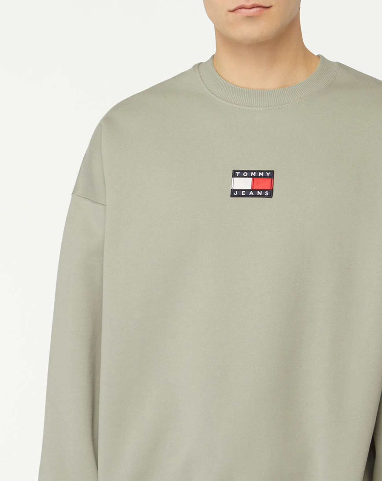 Tommy Jeans Sweat Tommy Badge vert de gris