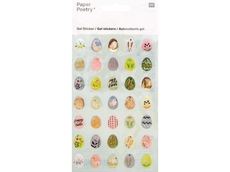 Rico Design Sticker Ostereier, Gel, 1 Blatt Sticker Ostern