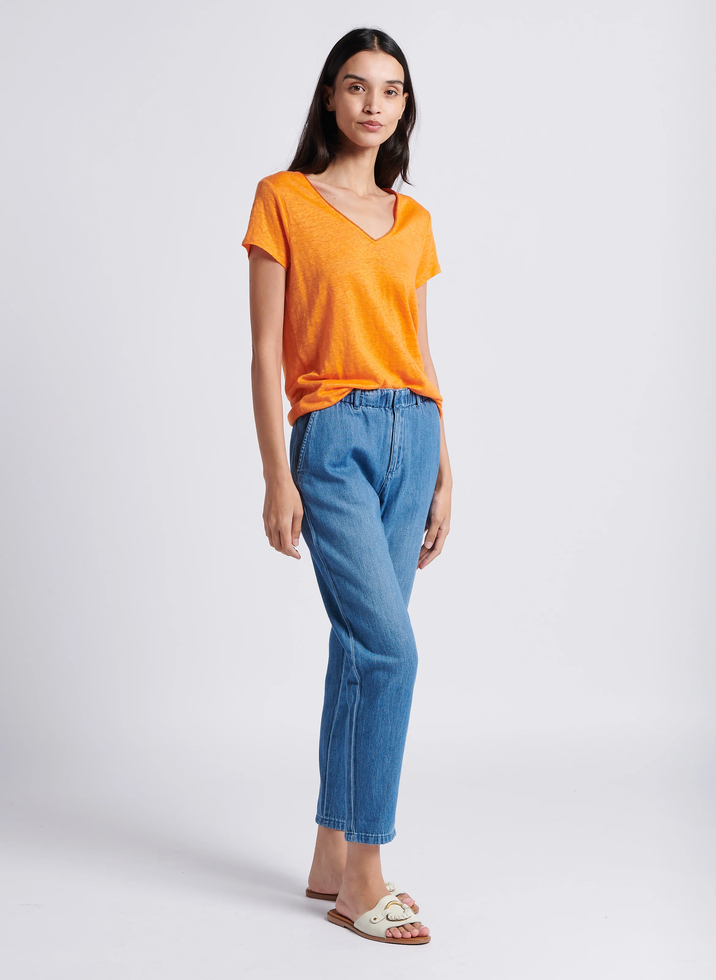 SABIL - Jean droit en coton | Bleu