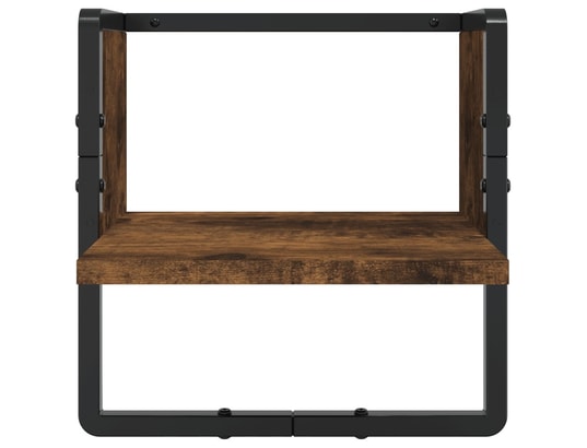 VIDAXL - Etagère murale Ensemble d'étagères murales avec barres 4 pcs chêne fumé