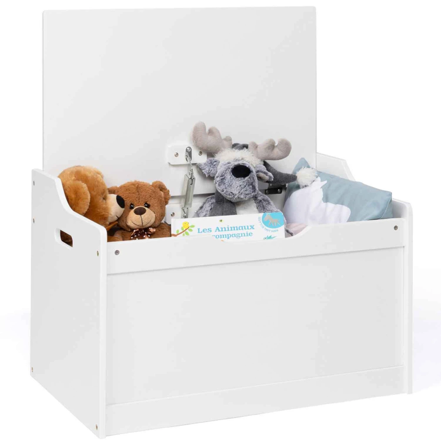Banc coffre de rangement enfant MATEO en bois blanc