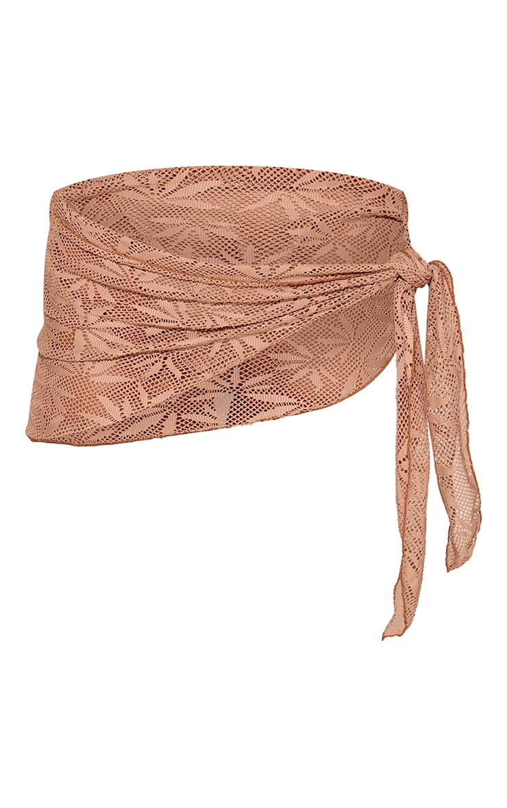 Marron Mini Paréo De Plage Texturé