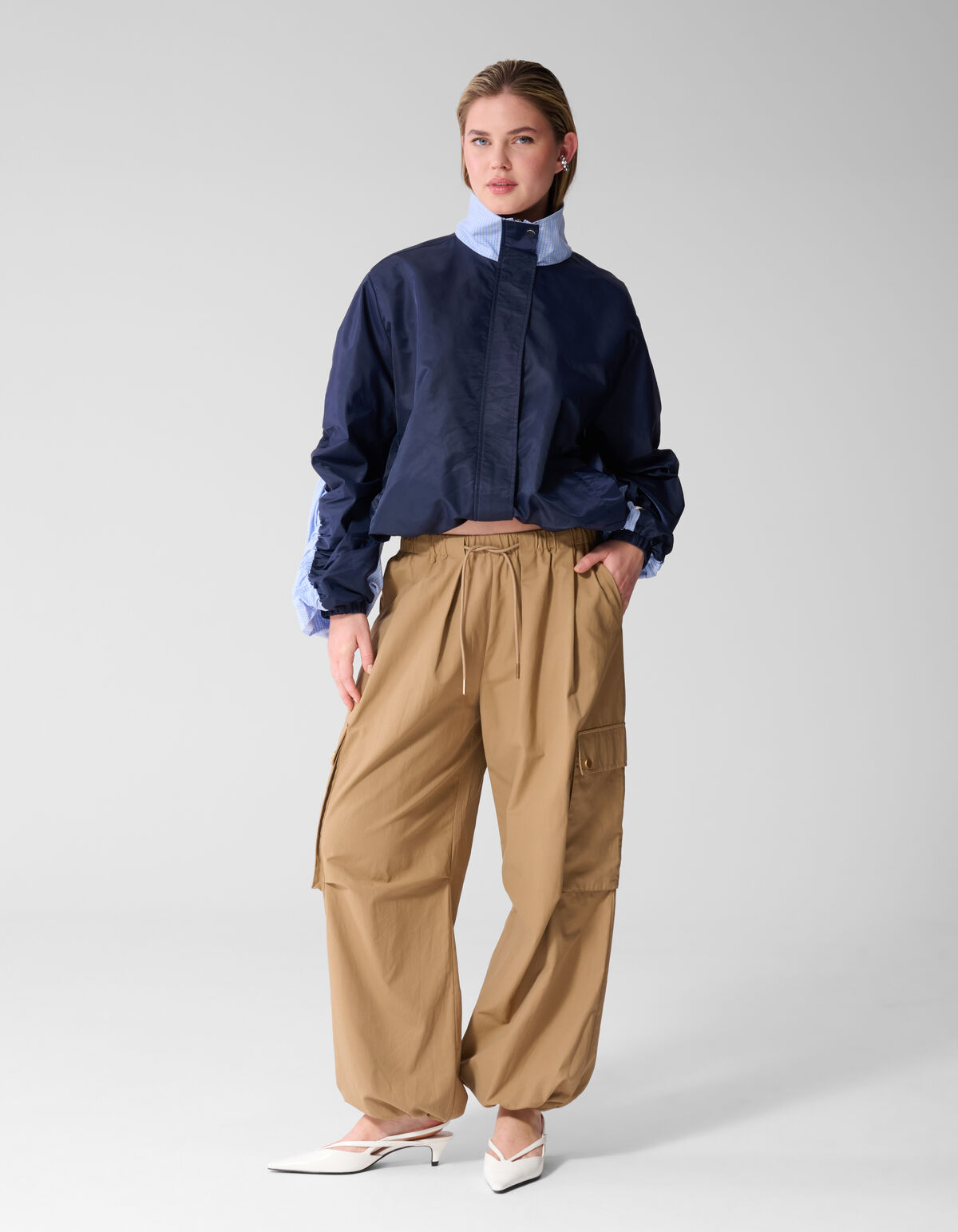 Loose Fit Cargo Broek Zand