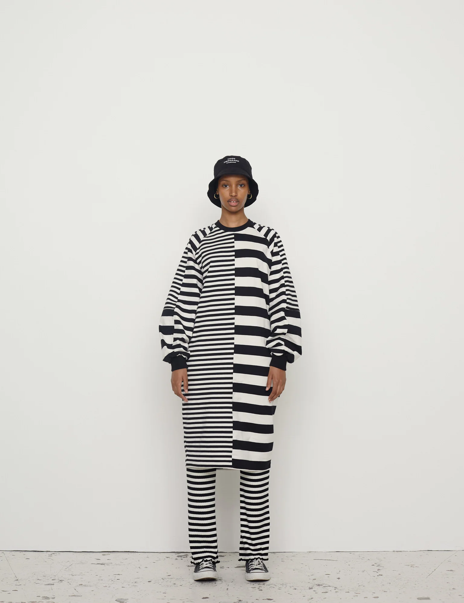 Mads Nørgaard  5X5 Stripe Lonnie bukser - 5x5 Stripe/Vanilla Ice