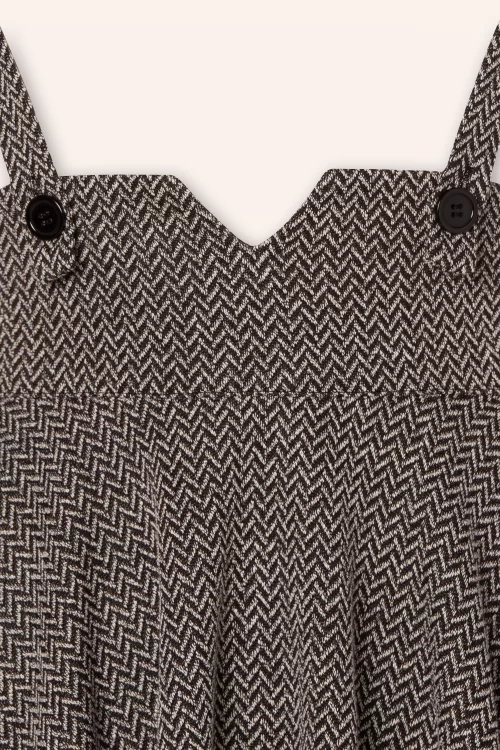 Vixen Toyin herringbone swing rok in grijs