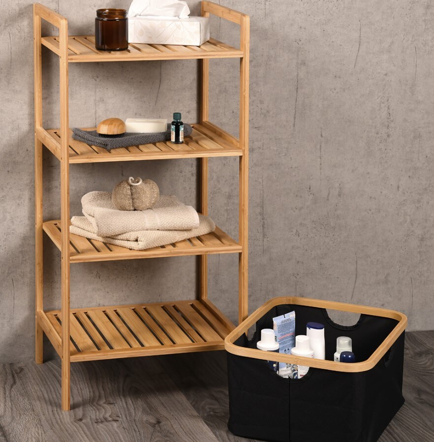 KESPER Regal mit Korb, Bambus, FSC