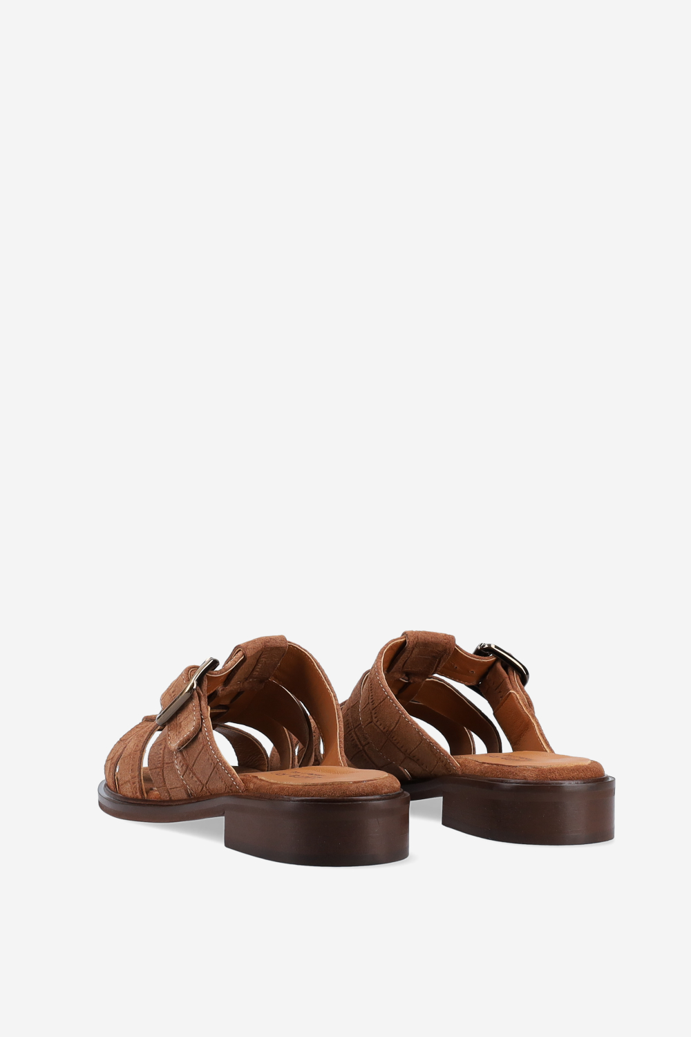 Croco suede sandals
