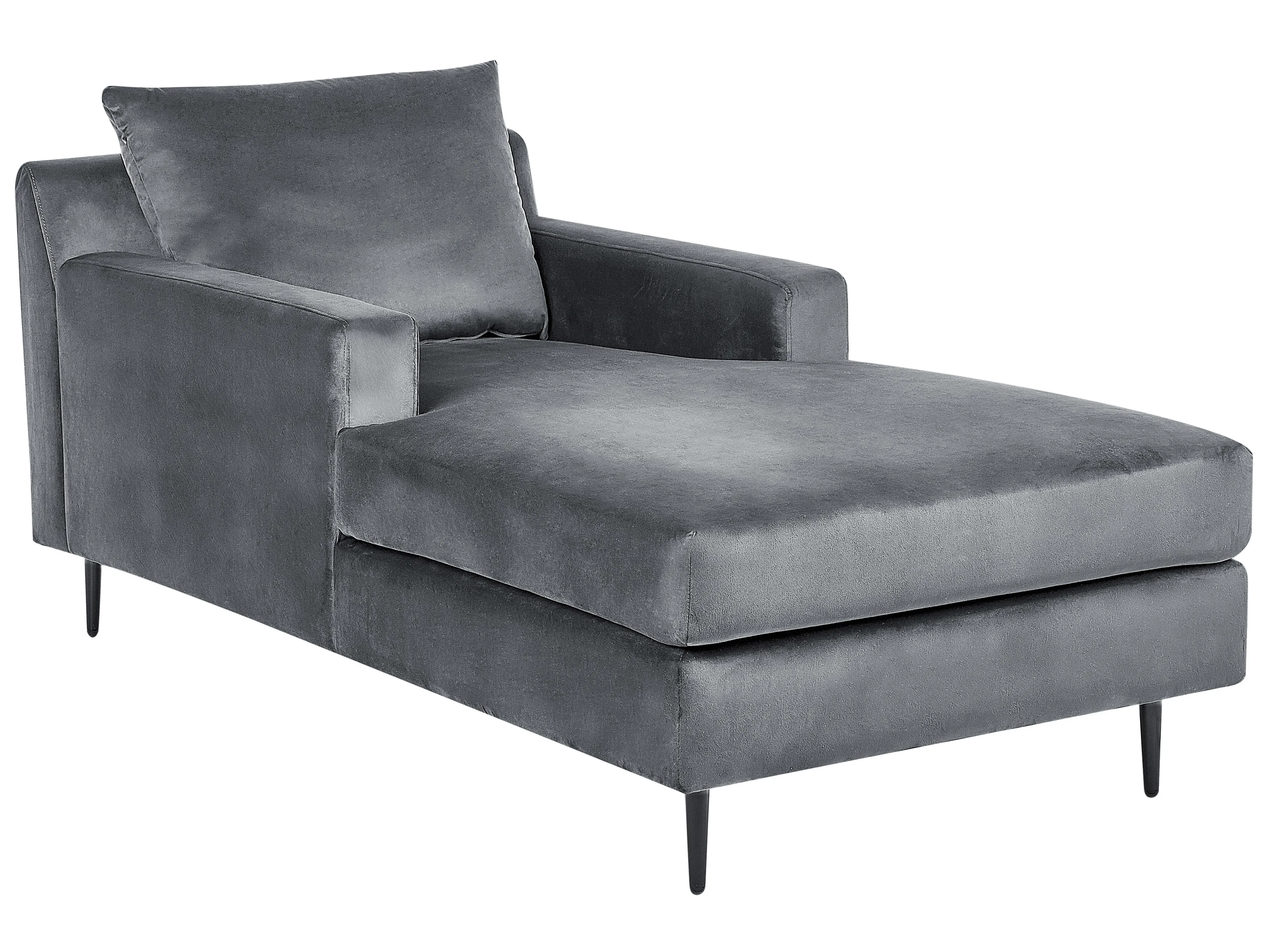 Chaise longue GUERET Fluweel Grijs