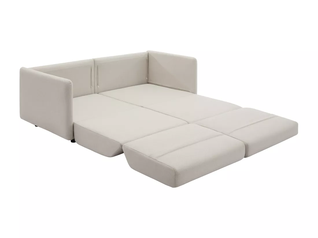 Canapé 3 places convertible en tissu beige BORSILA