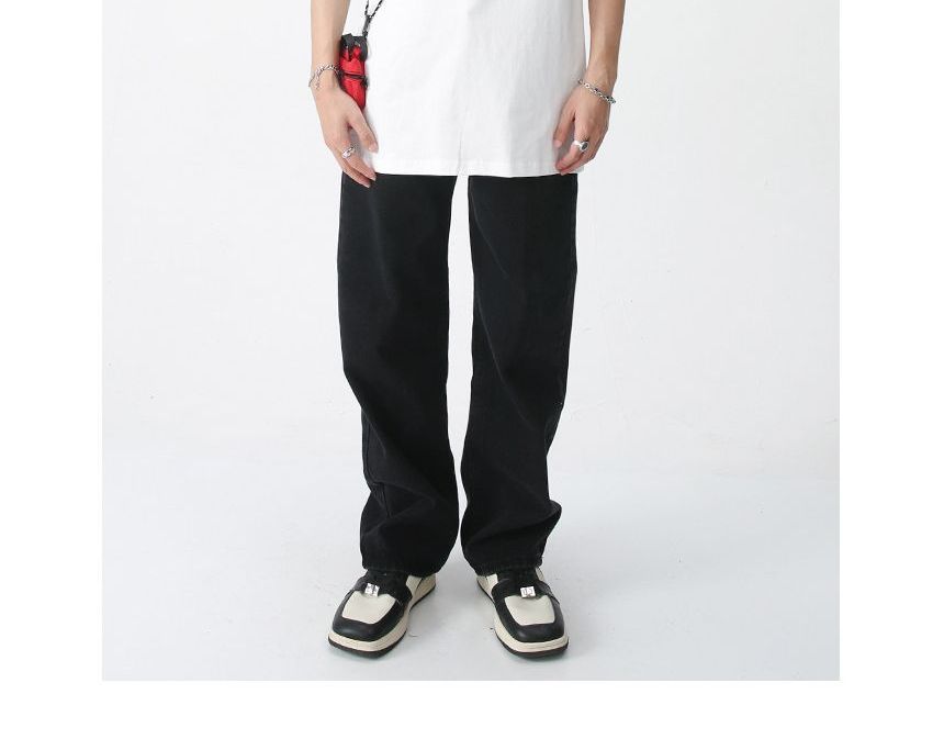 FAERIS - Mid Rise Washed Wide Leg Jeans