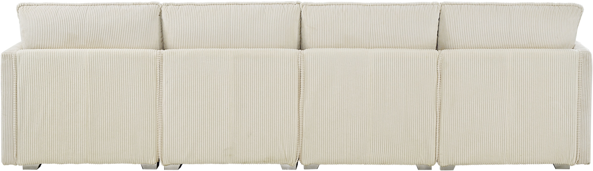 ATLANTIC home collection Wohnlandschaft modularer 4-Sitzer mit 2 Hockern, weicher Cordbezug