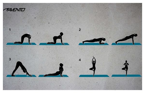 Avento Tapis de fitness/yoga basique Bleu