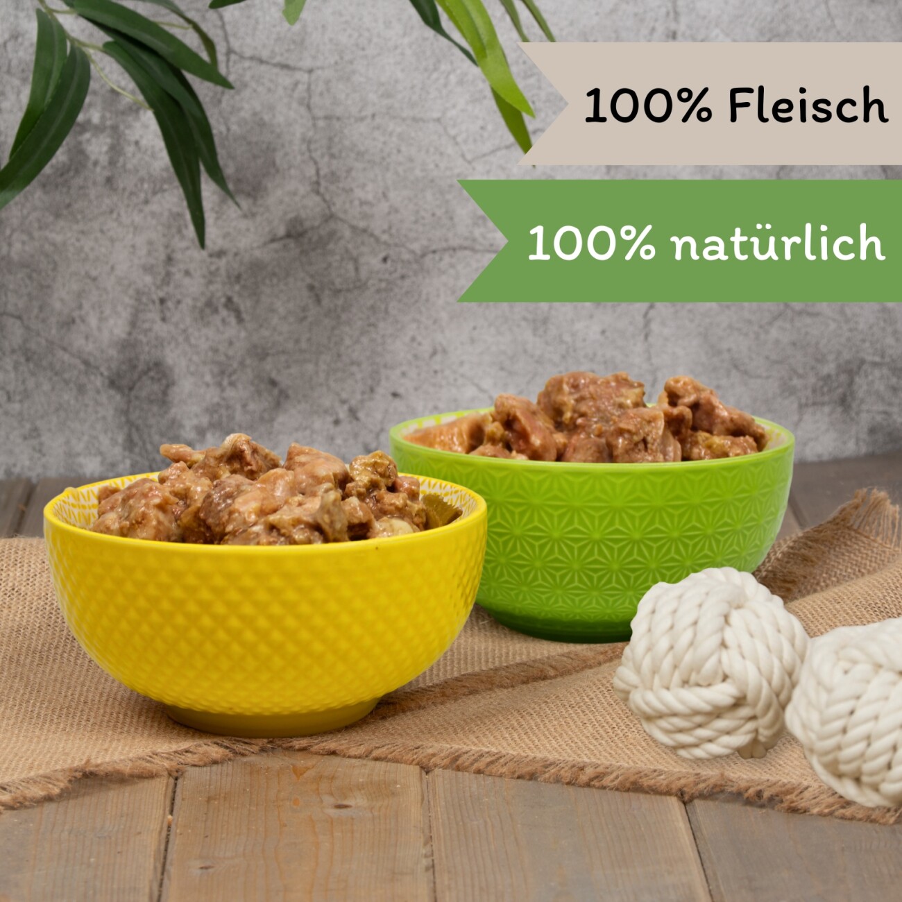 Lyra Pet Lecker.Pet Gino's 100 % Muskelfleischwürfel Rind & Schwein Hundefutter Nassfutter 6x400 g