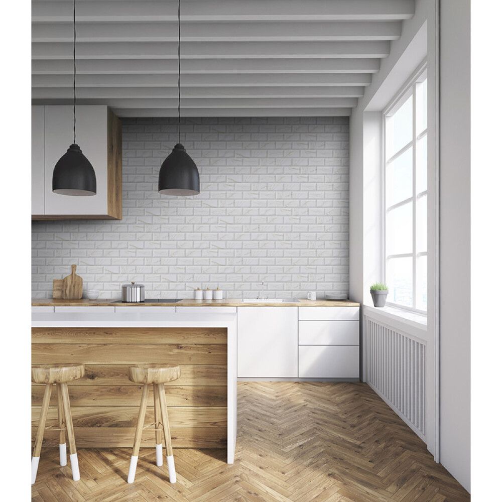 FLIS METRO CARRARA BLANK MED FASEDE KANTER 10X20CM 0,5M²
