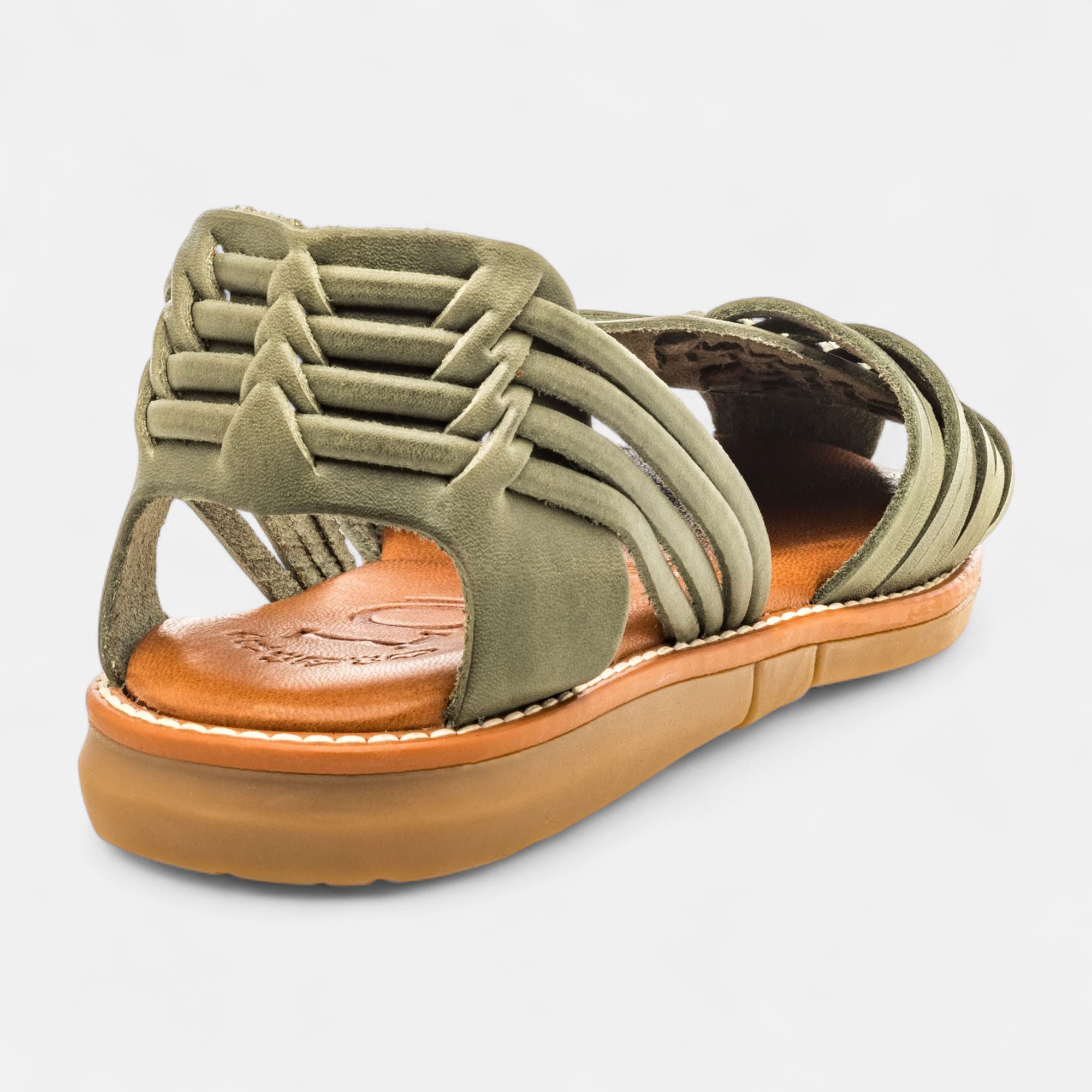 Nu-pieds Femme en cuir vert