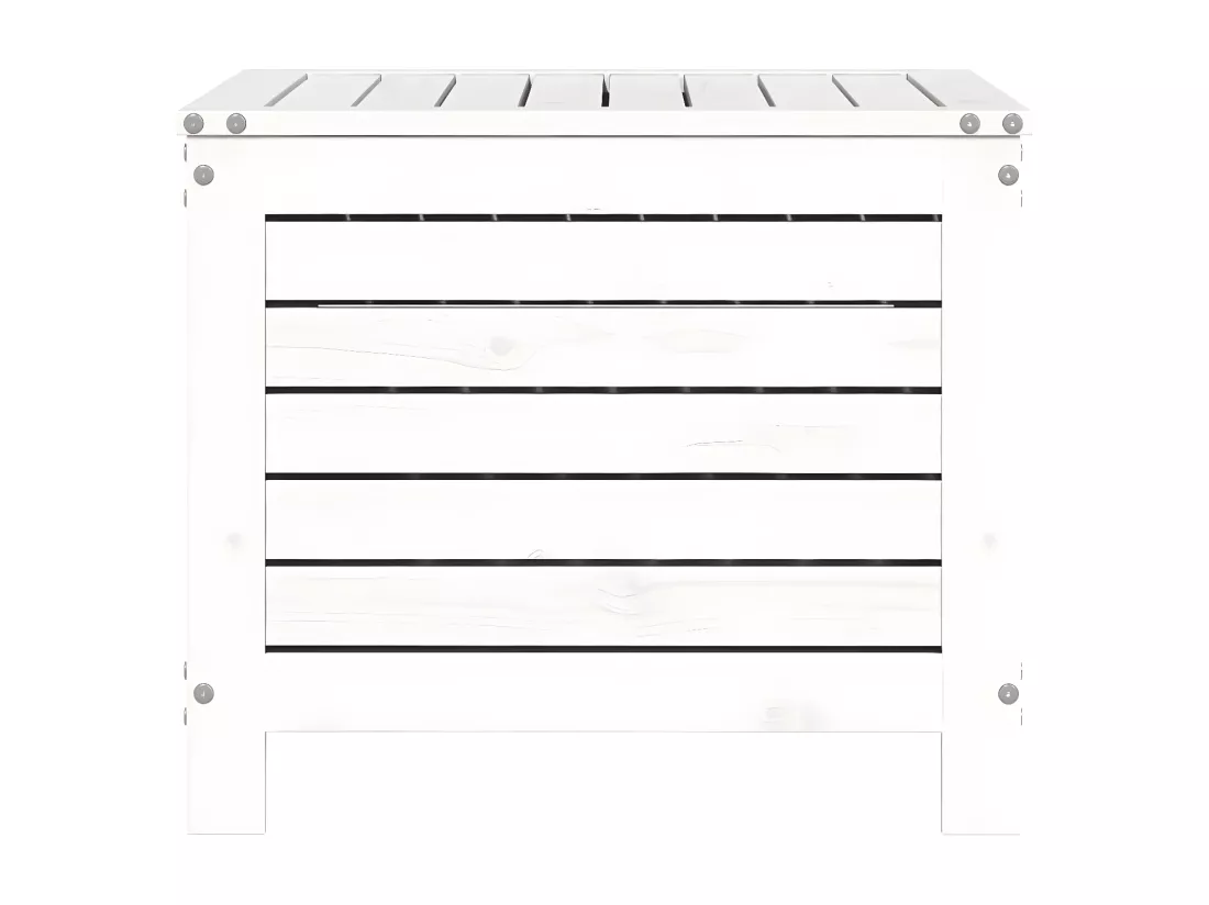 Repose-pied de jardin blanc 62x63,5x53,5 cm bois de pin massif