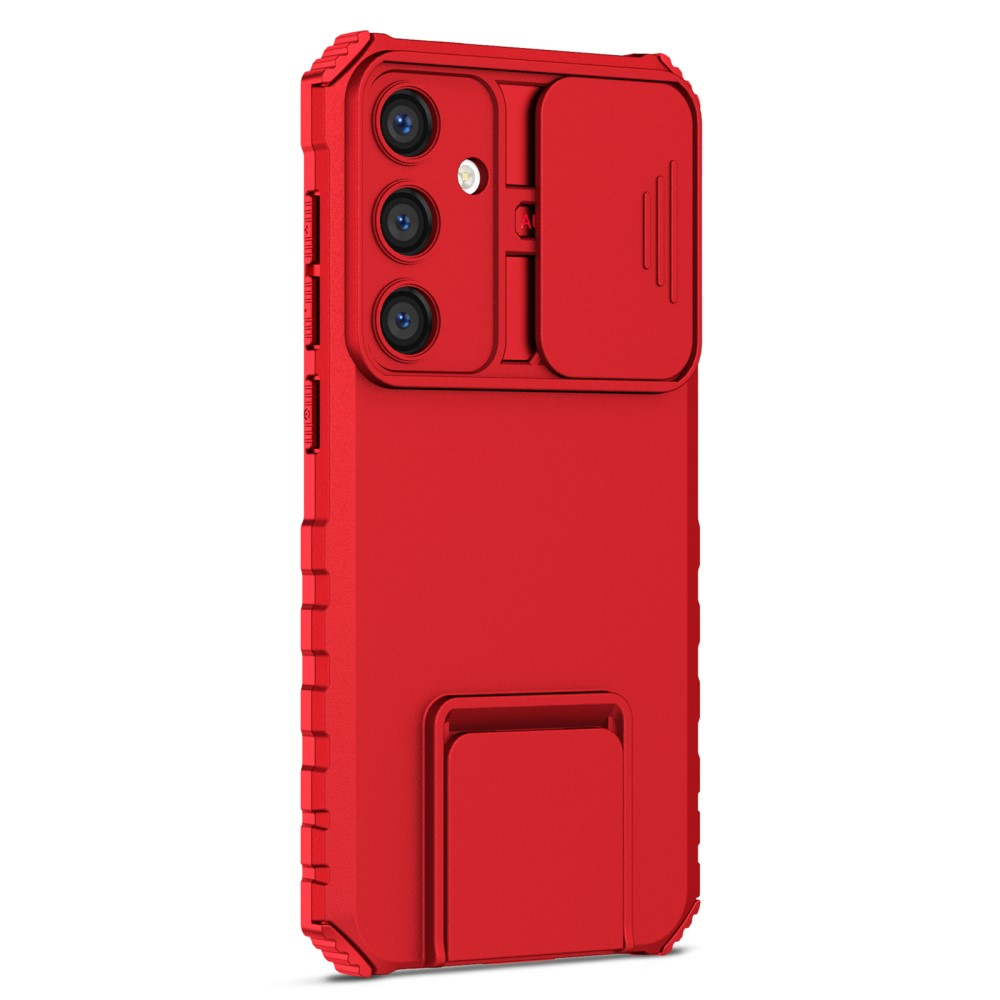 Samsung Galaxy S24 Hybrid Outdoor Hardcase Hülle mit Cam-Slider   Kickstand - Rot (Matt)