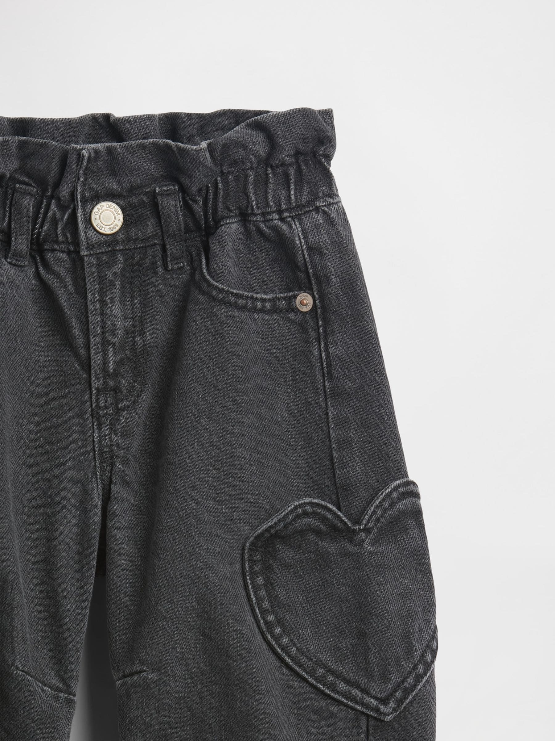 Zwarte wassing - Gap Paperbag Horseshoe Jeans (6mths-5yrs) (6mths-5yrs)