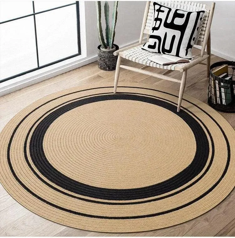 Modern Natural Jute Hand Woven Round Rug | Minimalism Wear-resistant Durable Rug Mat