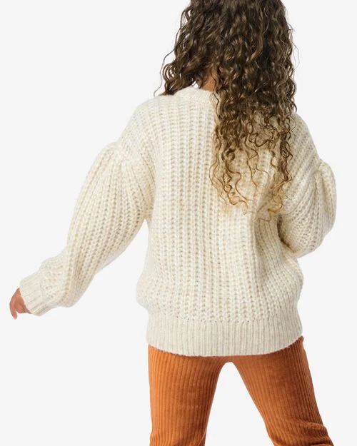 pull enfant avec laine blanc cassé