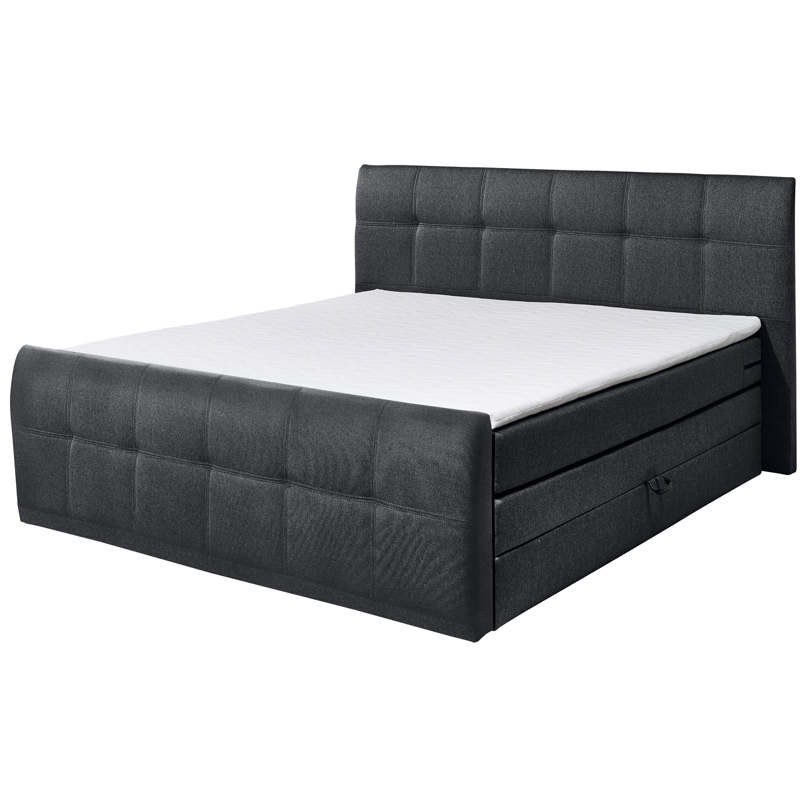 Boxspringbett - schwarz - Taschenfederkern - H2 - 180x200 cm
