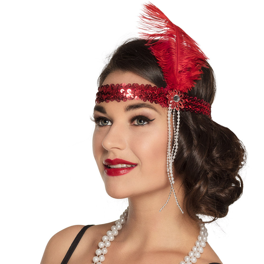 Rode Hoofdband Flapper Veer