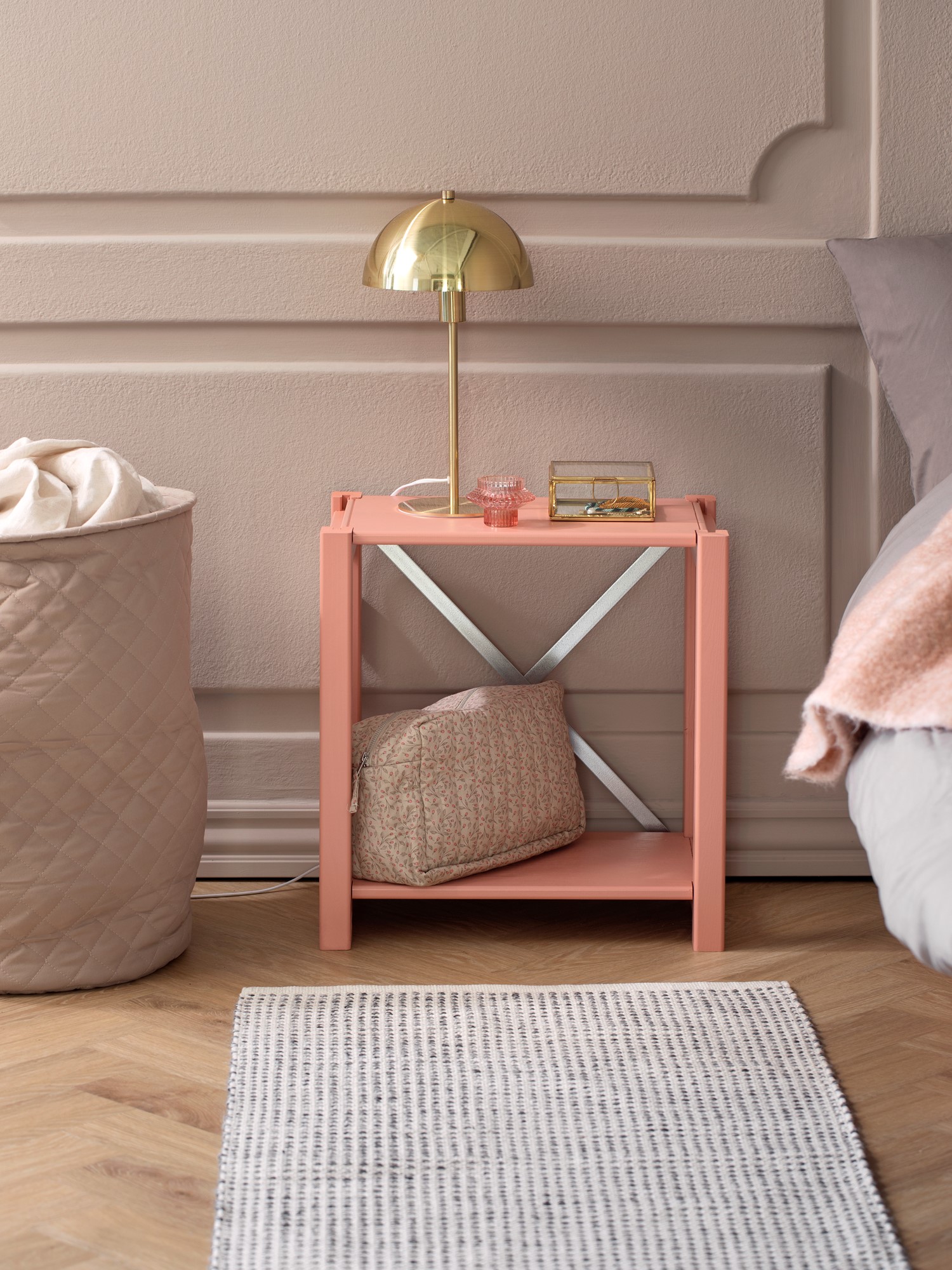 Natbord 2-pak | Fyrretræ. 45,8 x 38,6 x 48,6 cm. 2 stk. | Peach | abc classic