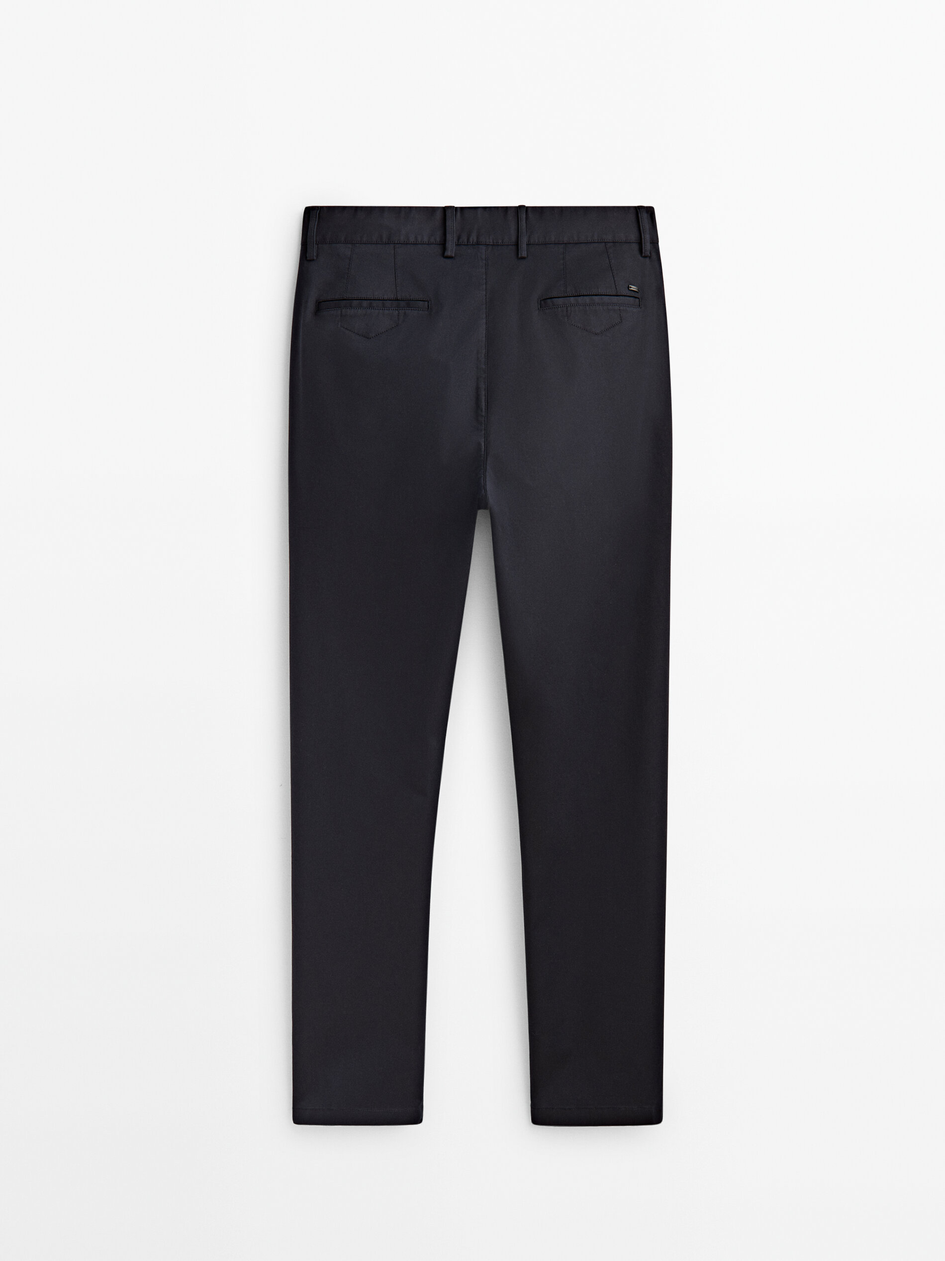 Calça chino de malha com corte afunilado - AZUL MARINHO