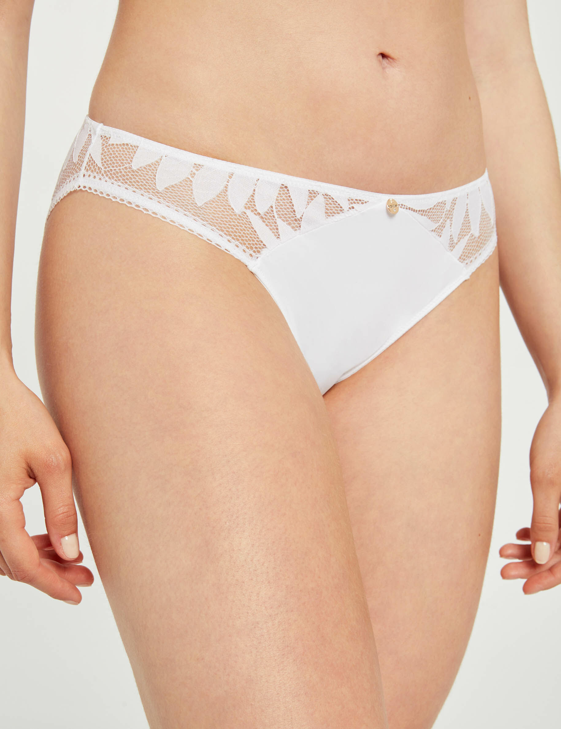 Slip en dentelle blanc femme - blanc
