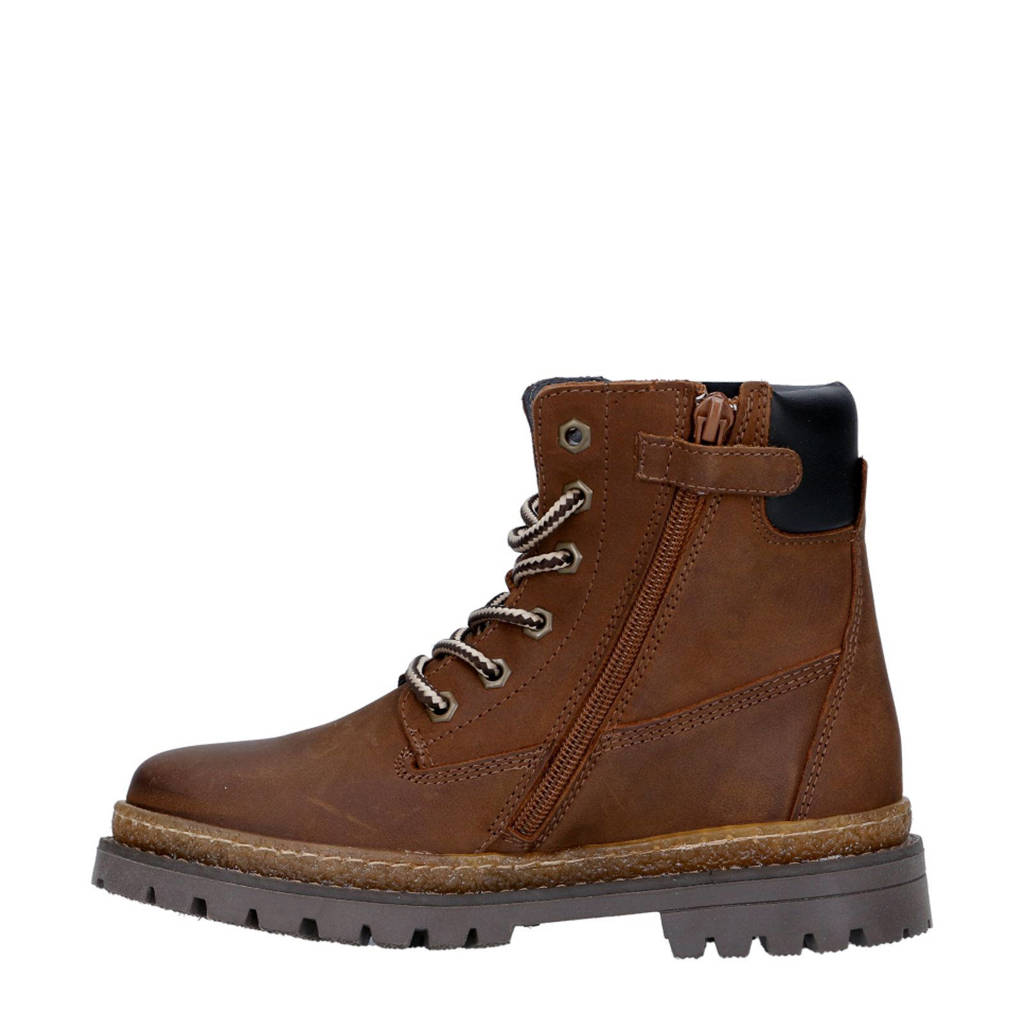 Gattino leren veterboots bruin