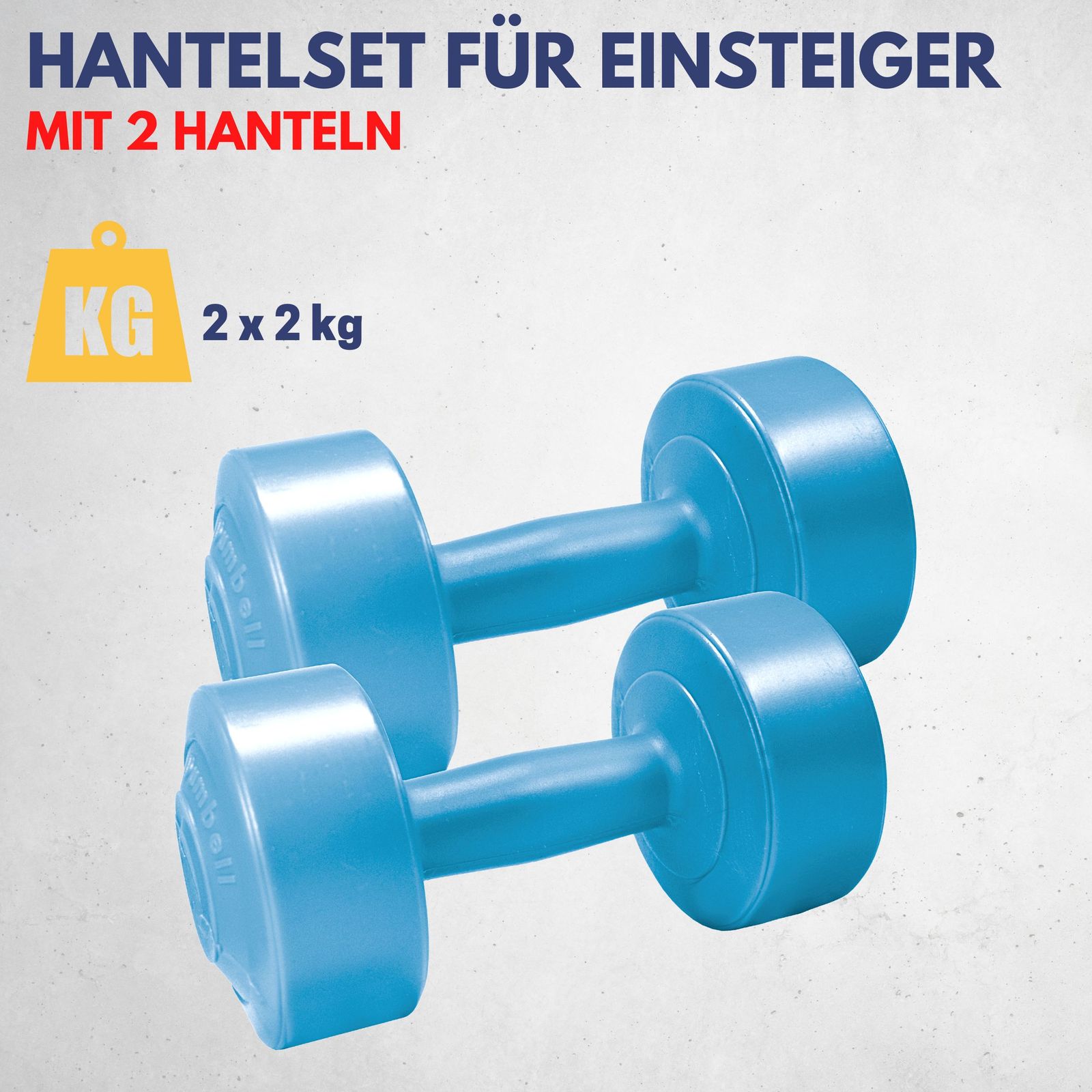 Gymnastik Hantelset 2 x 2 kg, blau