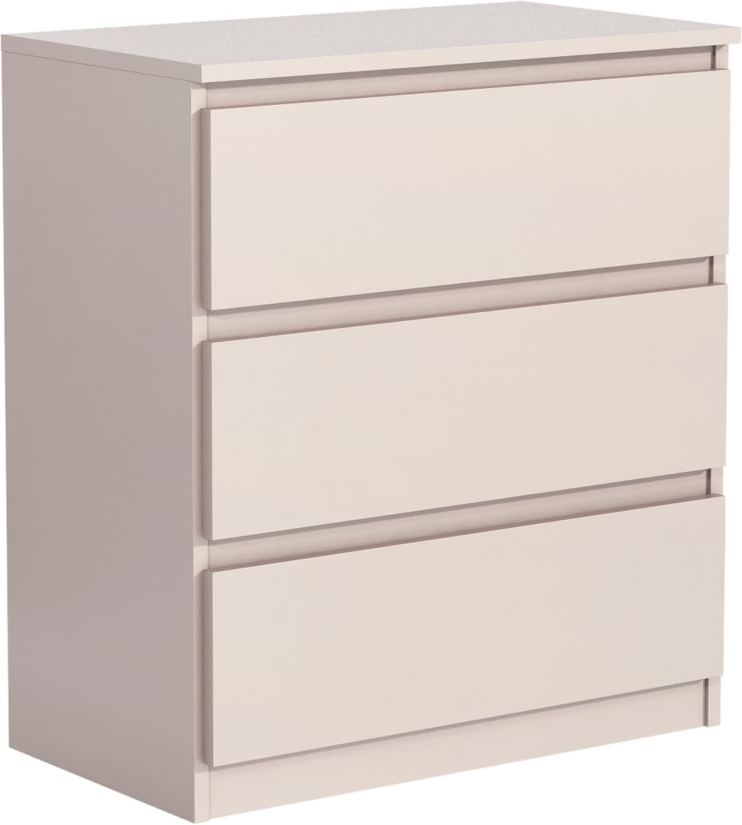 meble masztalerz Kommode Matt mit 3 Schubladen 70 cm, Sideboard Wohnzimmer, Kommode Schlafzimmer H: 78,5 cm, B: 70 cm, T: 39 cm mit Schubladen, Schubladenschrank (Kaschmir)