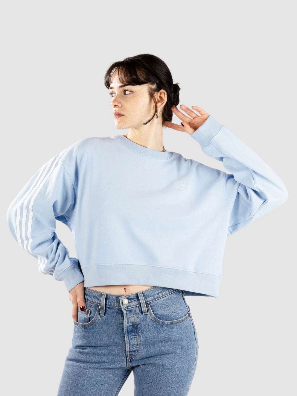adidas Originals 3S Crop Sweater clesky