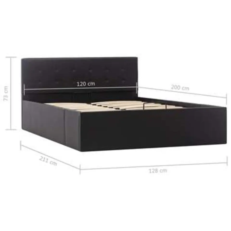vidaXL - Bed met opbergruimte - Hydraulisch - Zwart - Kunstleer - 120x200 cm