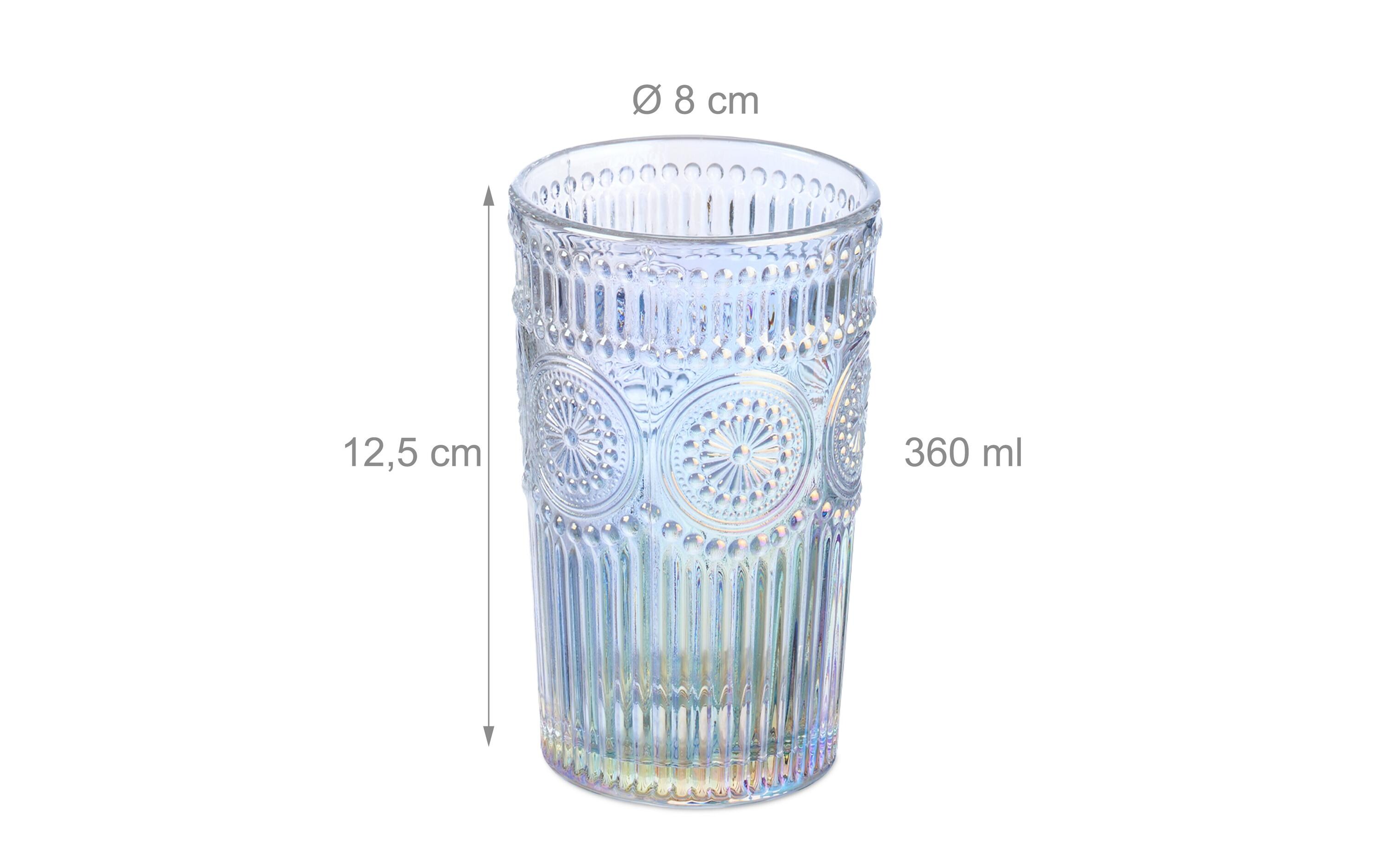 Trinkglas Vintage 4er Set, Mehrfarbig, 360 mlWassergläser