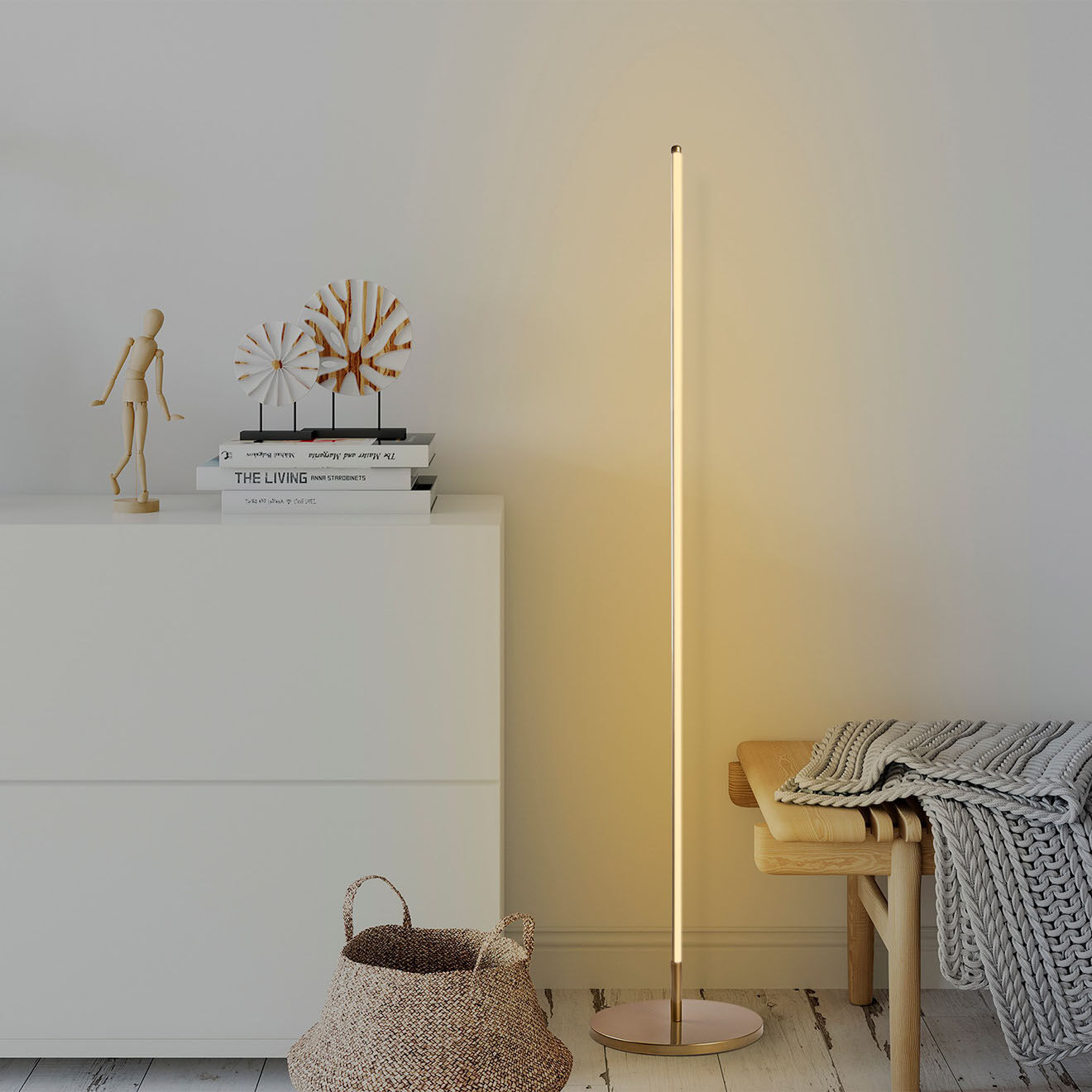 Opviq Lampadaire Only doré - D.30x153 cm
