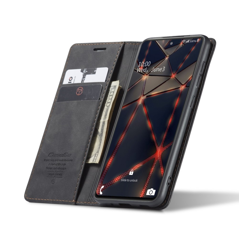 Samsung Galaxy S20 FE / S20 FE 5G Leder Tasche Flip Wallet Etui mit Kartenfächern - Schwarz