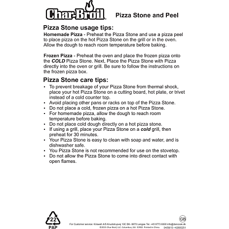 Char-Broil pizzasten Ø: 38 cm